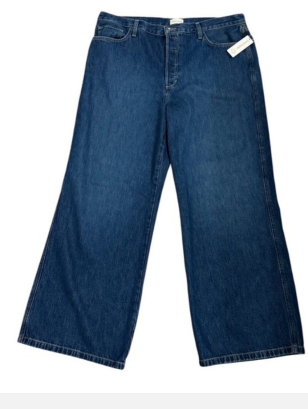 Favorite Daughter “Ollie Kent” Wide‑Leg Jeans 34 | Dark Wash, Button Fly NWT